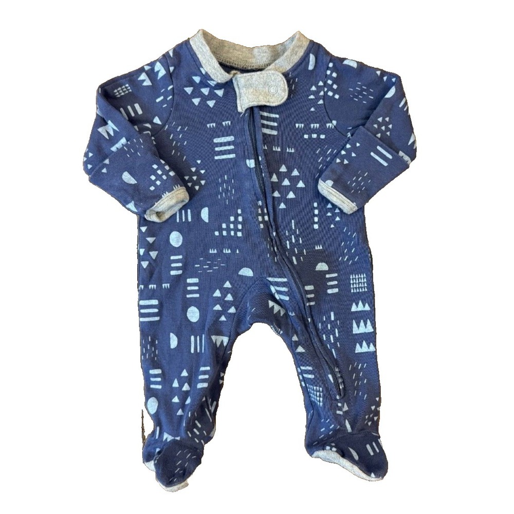 Honest Company Preemie Romper Sleeper Organic Cotton Baby‎ Boy Outfit Coverall